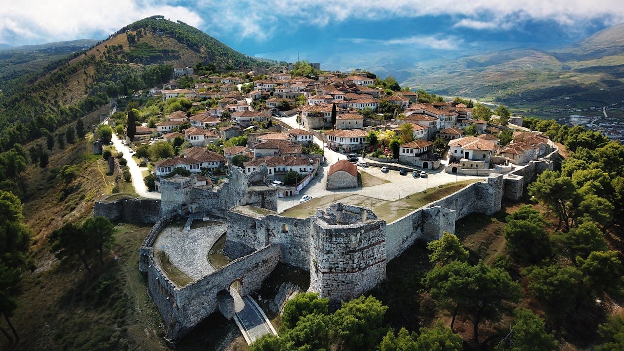 Historic stone houses of Berat, also known as the City of a Thousand Windows